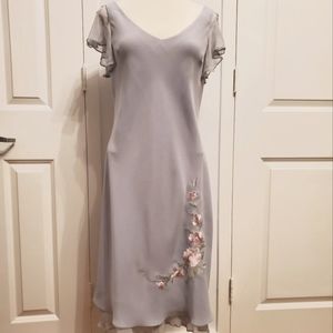 Grey dress with embroidery size M